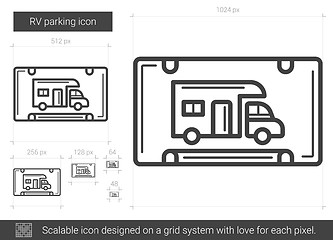 Image showing RV parking line icon.