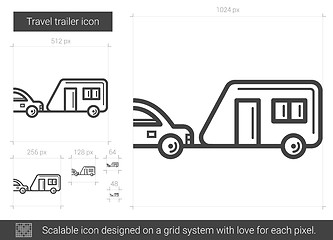 Image showing Travel trailer line icon.