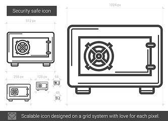 Image showing Security safe line icon.
