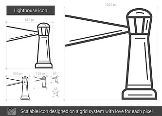 Image showing Lighthouse line icon.