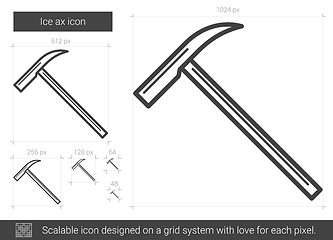 Image showing Ice ax line icon.