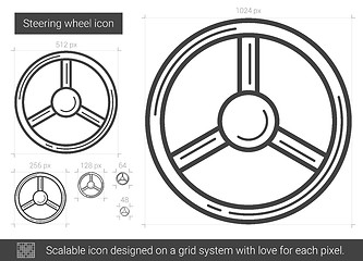 Image showing Steering wheel line icon.