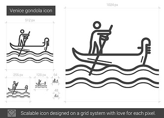 Image showing Venice gondola line icon.