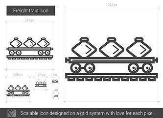 Image showing Freight train line icon.