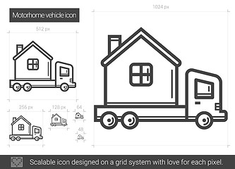 Image showing Motorhome vehicle line icon.