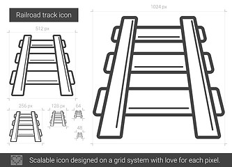 Image showing Railroad track line icon.