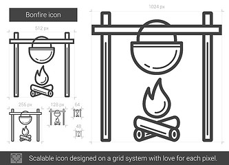 Image showing Bonfire line icon.