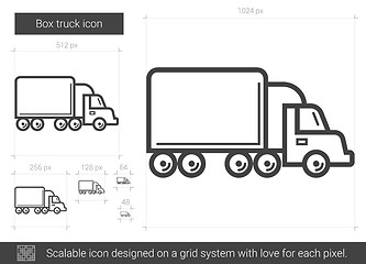 Image showing Box truck line icon.