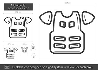 Image showing Motorcycle accessories line icon.