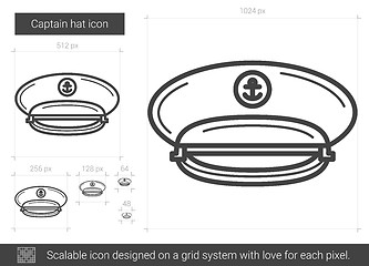 Image showing Captain hat line icon.