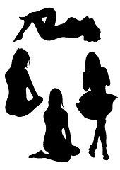 Image showing Four Women Silhouette.