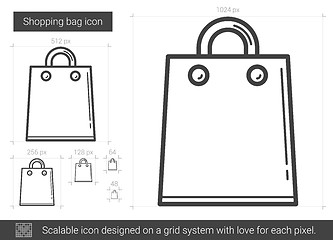 Image showing Shopping bag line icon.