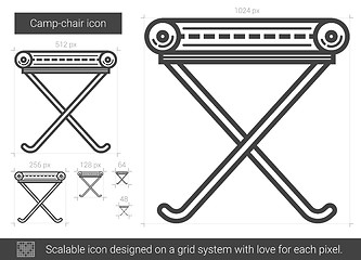 Image showing Camp-chair line icon.