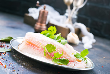 Image showing raw fish fillet 