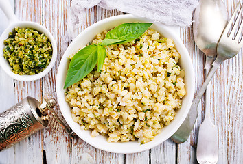 Image showing bulgur with pesto