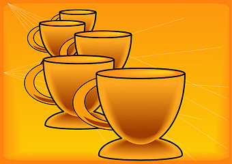 Image showing Gold Coffee Cup Background