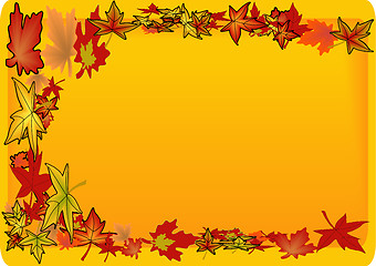 Image showing Golden Leaf Background Border