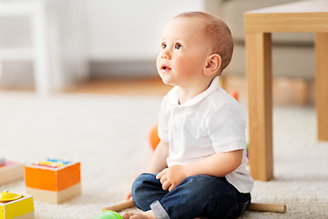 Image showing little baby boy at home