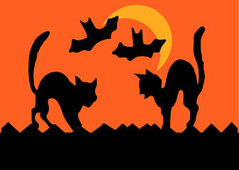 Image showing Halloween Cat Fight