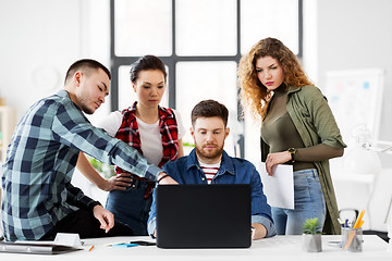 Image showing creative team with laptop working at office
