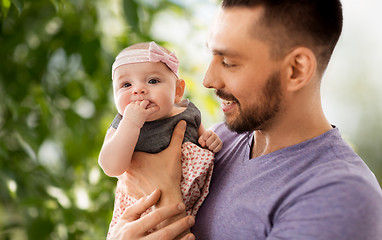 Image showing close up of father little baby daughter