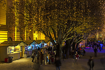 Image showing Advent in Zagreb - King Tomislav Square Night wiev at the time o