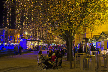 Image showing Advent in Zagreb - King Tomislav Square Night wiev at the time o