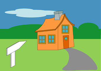 Image showing House and Sign Toon