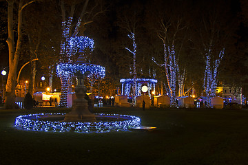 Image showing Advent in Zagreb - Zrinjevac park decorated by Christmas lights 