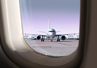 Image showing airport that view through a window