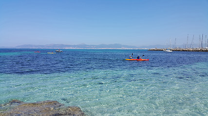 Image showing Beautiful sea views with boats and yachts, L'Arenal, Majorca