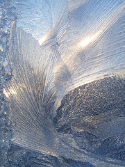 Image showing Beautiful ice pattern and sunlight