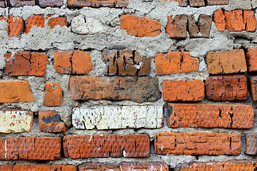 Image showing Texture of very ancient brick wall