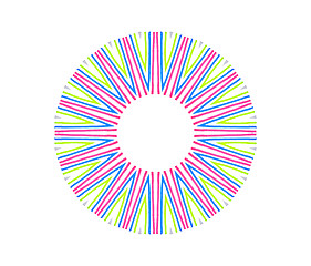 Image showing Abstract concentric round shape from color lines 