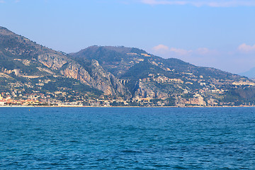 Image showing Beautiful sea view of Menton on the French Riviera, border of Fr