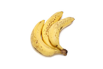 Image showing Ripe yellow bananas on white background