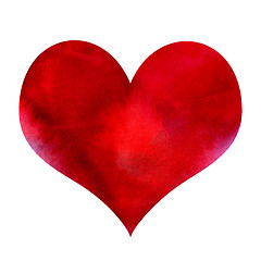 Image showing Abstract red watercolor heart