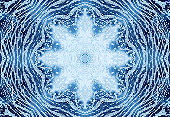 Image showing Bright blue abstract concentric pattern