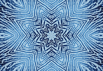 Image showing Bright blue abstract concentric pattern