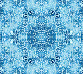 Image showing Bright blue abstract concentric pattern