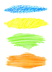 Image showing Set of abstract bright hand drawing textures for design