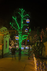 Image showing Advent in Zagreb - Night view from the Strossmayer Promenade at 