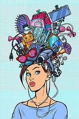 Image showing Thoughts modern woman concept