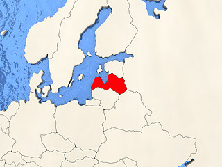 Image showing Latvia on map