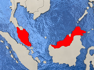 Image showing Malaysia on map