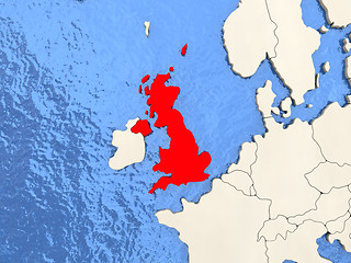 Image showing United Kingdom on map