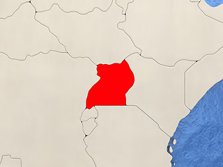 Image showing Uganda on map