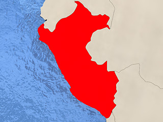 Image showing Peru on map
