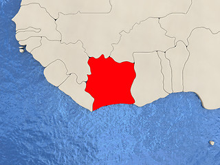 Image showing Ivory Coast on map