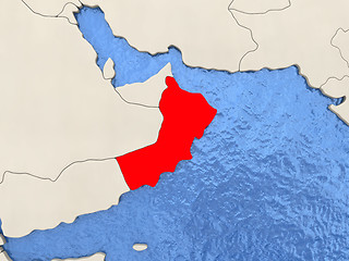 Image showing Oman on map